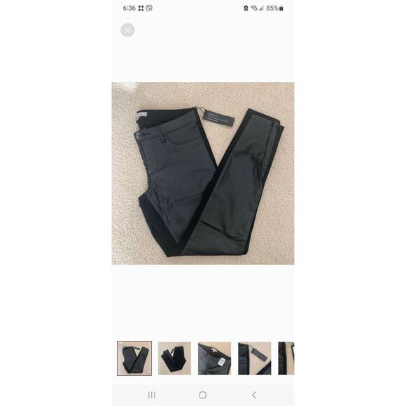 Banana republic high rise slim ankle length jeans leather look 26 NWT - Picture 3 of 3